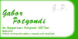 gabor potyondi business card